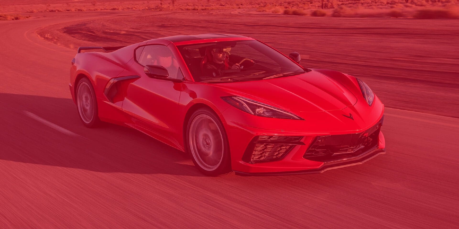 corvette header photo with red filter used for website design and development in nashville tn