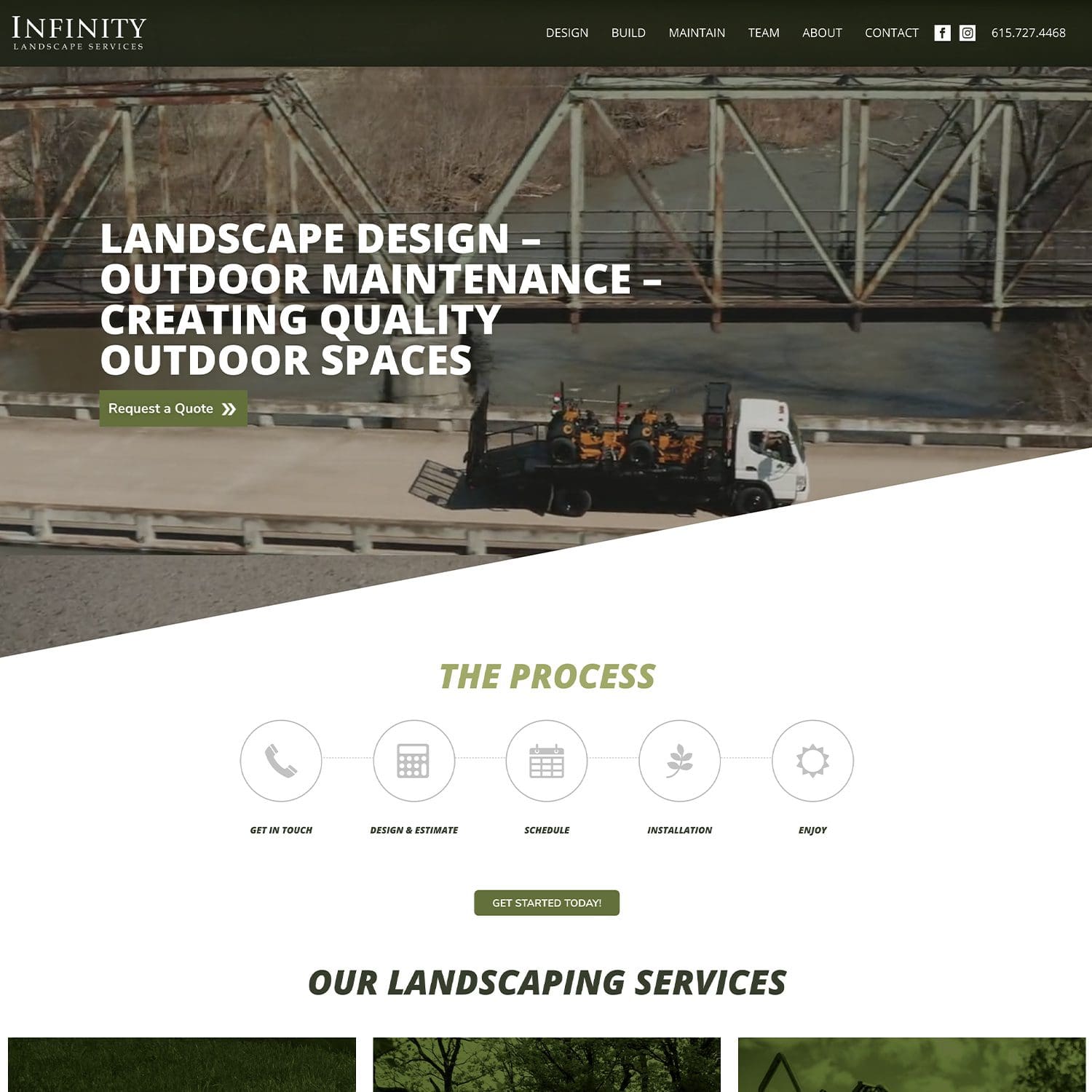 landscaping service and outdoor maintenance website - JLB, Best Web Design and Web Development Company in Nashville, Brentwood, and Franklin