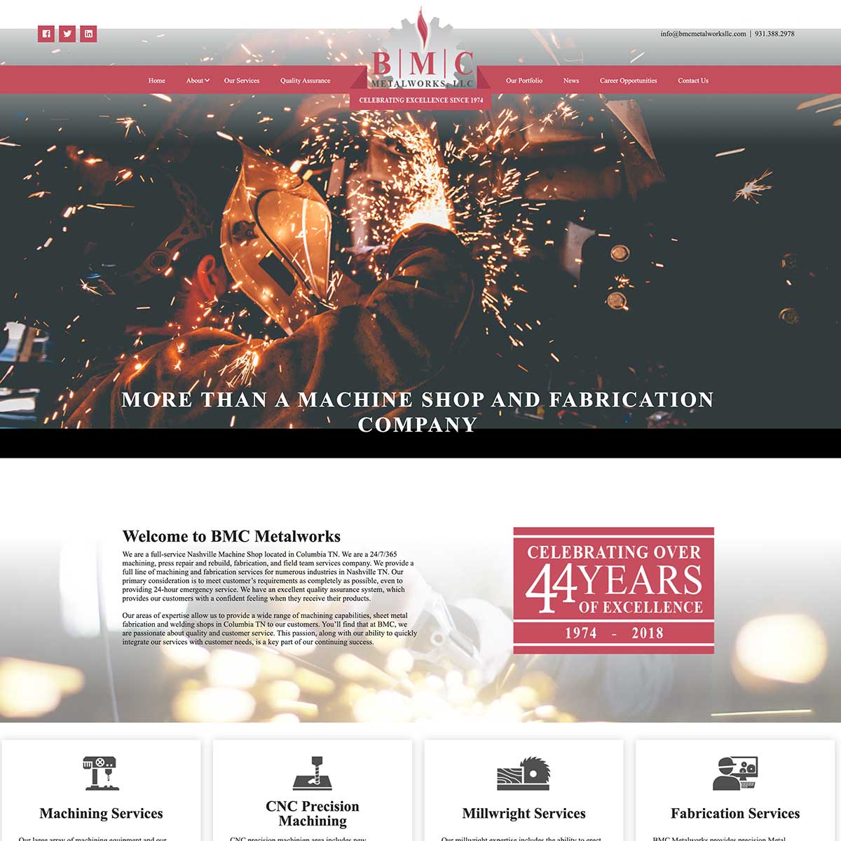 bmc website after nashville web designers worked together to recreate it to include digital marketing seo support