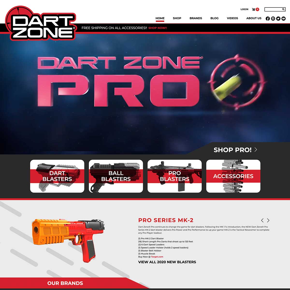 dart zone website after jlb web designers worked together to recreate it in franklin