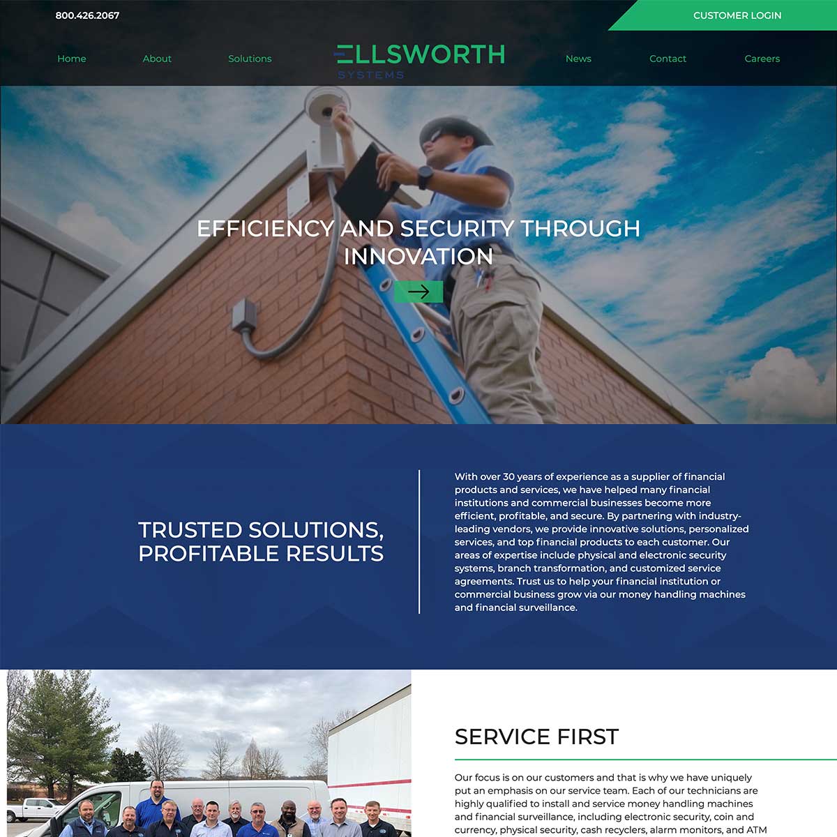 ellsworth website after jlb web designers worked together to recreate it in nashville