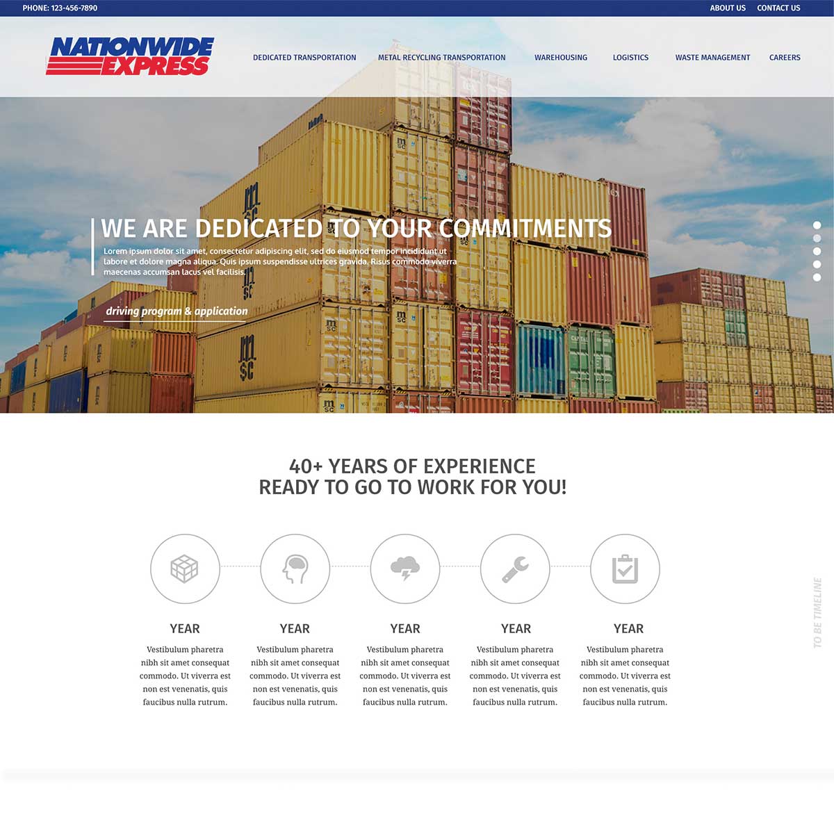 nationwide express website after jlb web designers worked together to recreate it in nashville