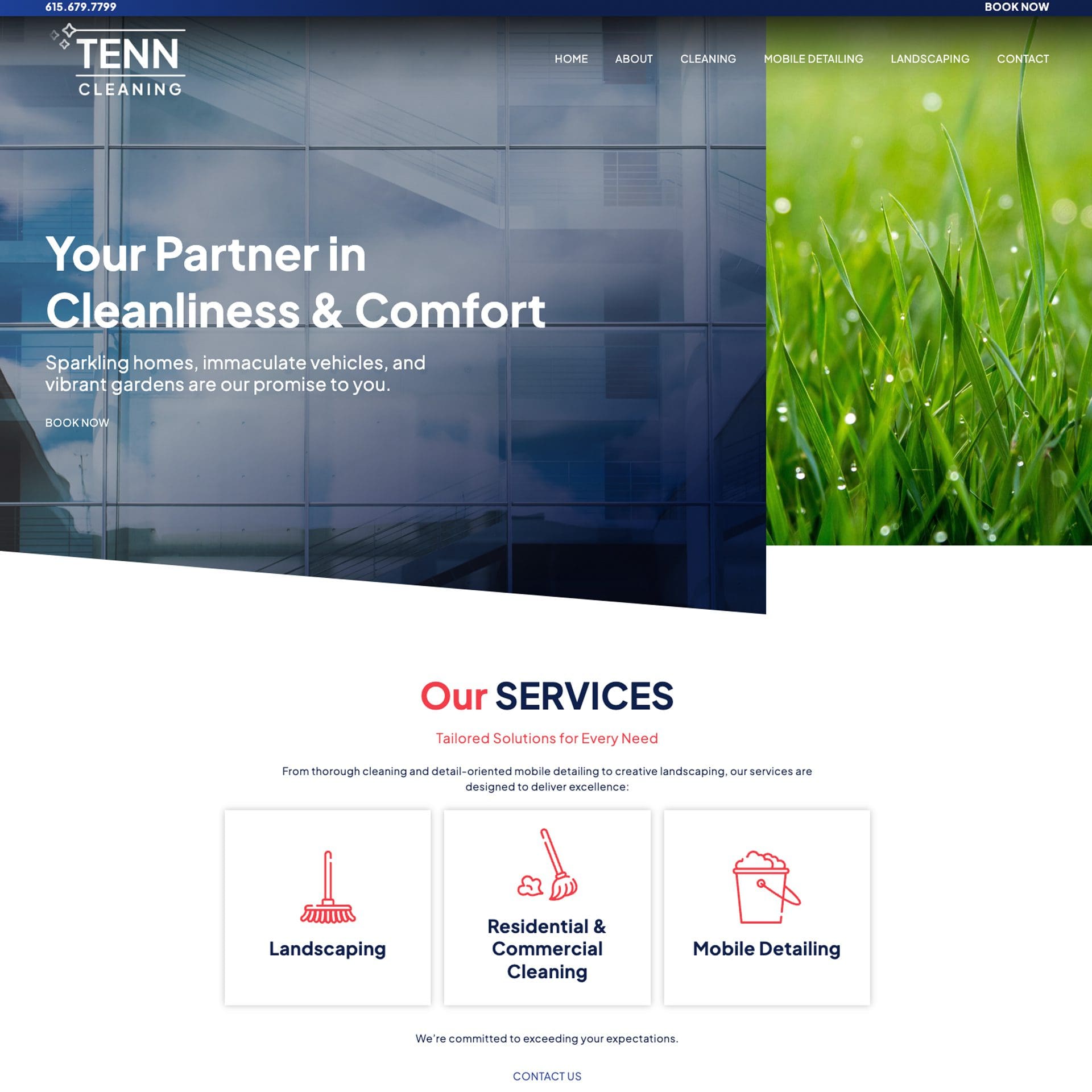 Nashville Web Design Inspo - TENN Cleaning Home Page